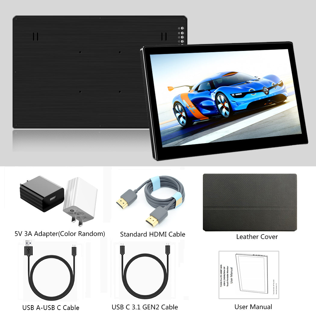 13.3 Inch IPS 1920*1080 FHD Touch Portable Screen  (T133D Pro)