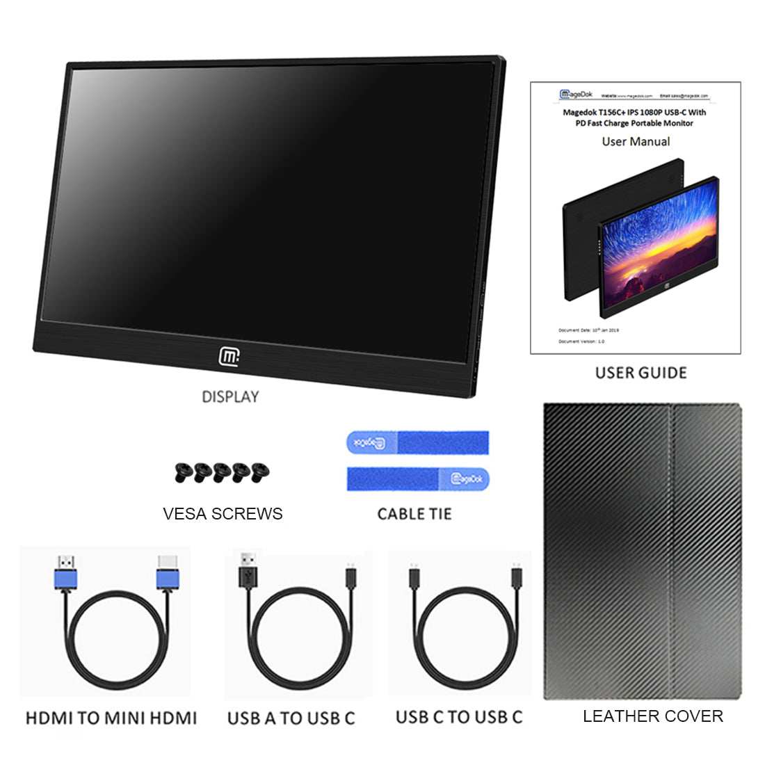 15.6 inch IPS FHD USB-C  Portable Touch Monitor(T156C+)