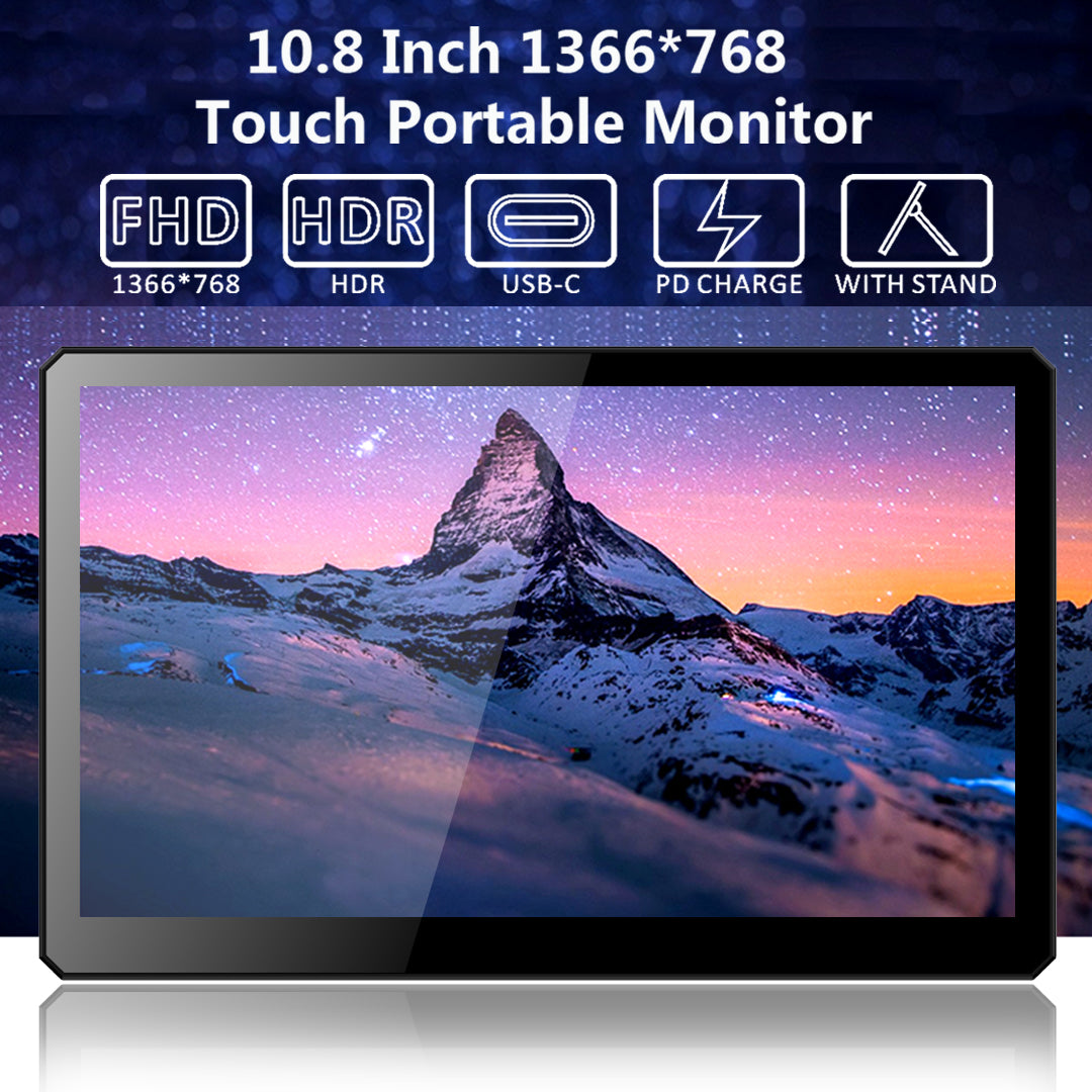 10.8 Inch IPS 1366*768 USB C Toucscreen  Portable Monitor (T108B)